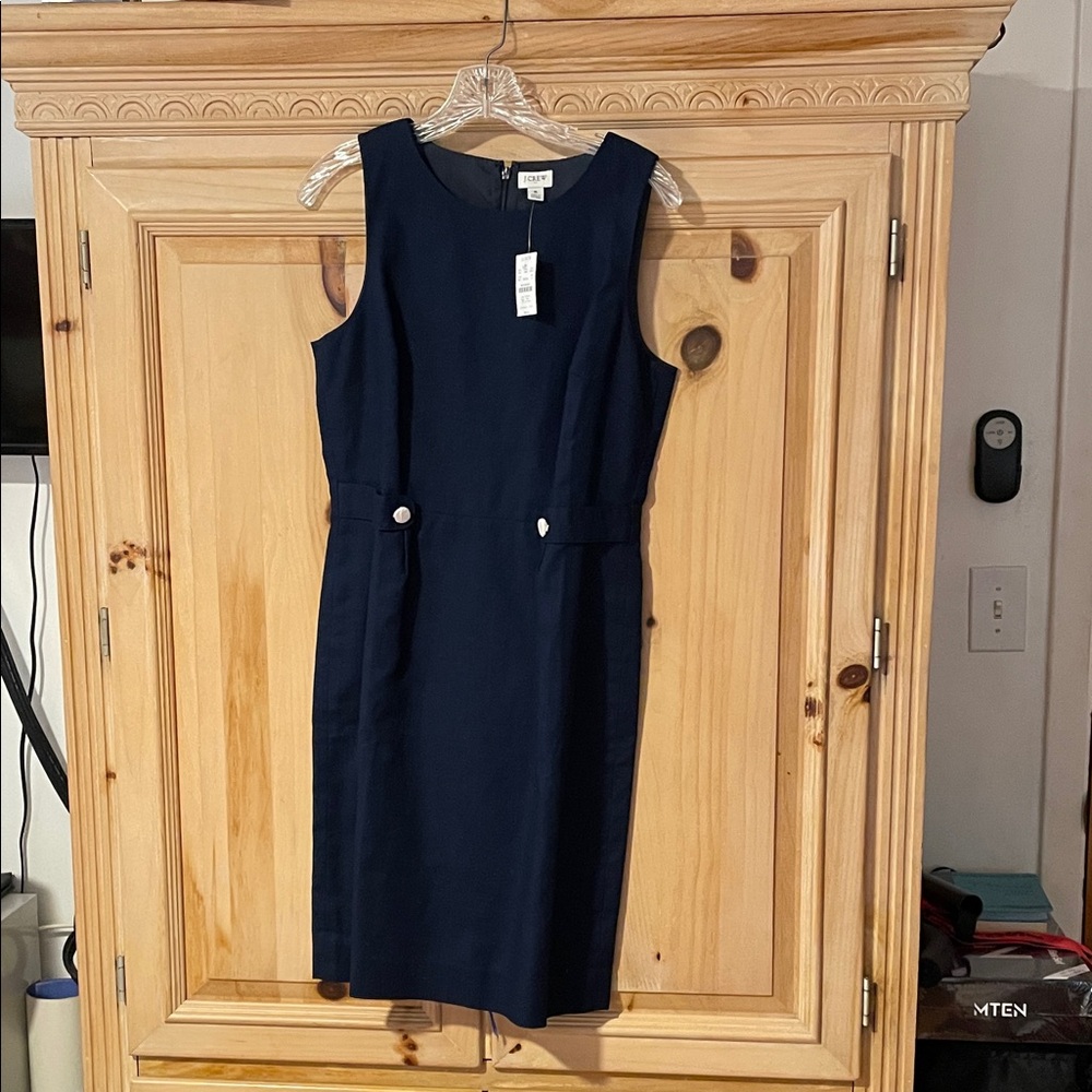 NWT J Crew Factory Navy Blue Shift Dress Size 8